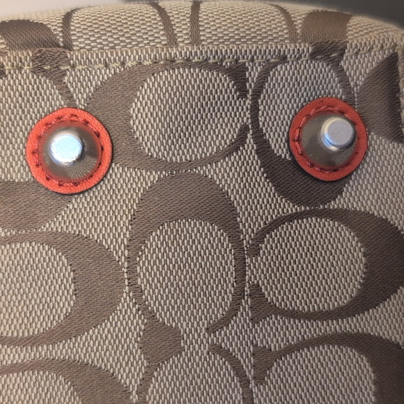 Coach Hampton Signature Monogram Canvas & Leather Bag,...